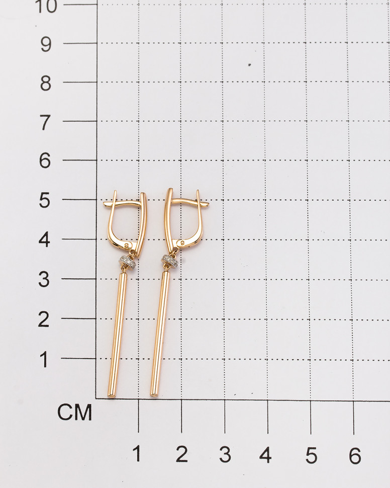 Серьги из красного золота с бриллиантами (046969)