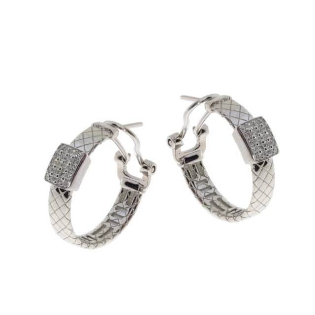 Серьги из белого золота с бриллиантами (050708)