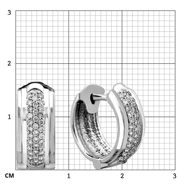 Серьги конго из белого золота с бриллиантами (025801)