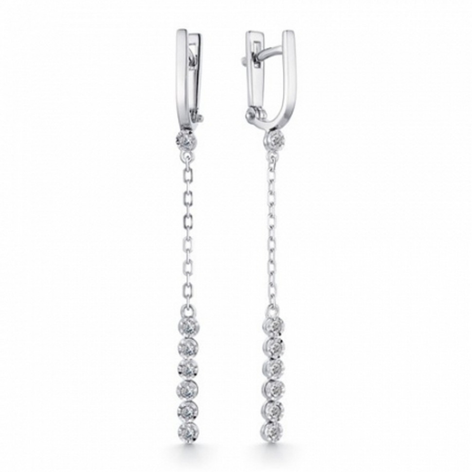 Серьги из белого золота с бриллиантами (041397)