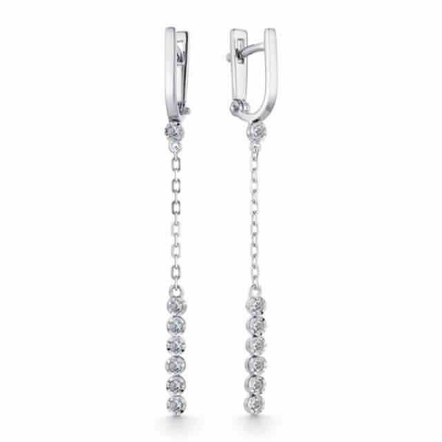 Серьги из белого золота с бриллиантами (041397)
