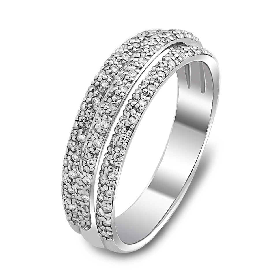 Кольцо из белого золота с бриллиантами (017605)