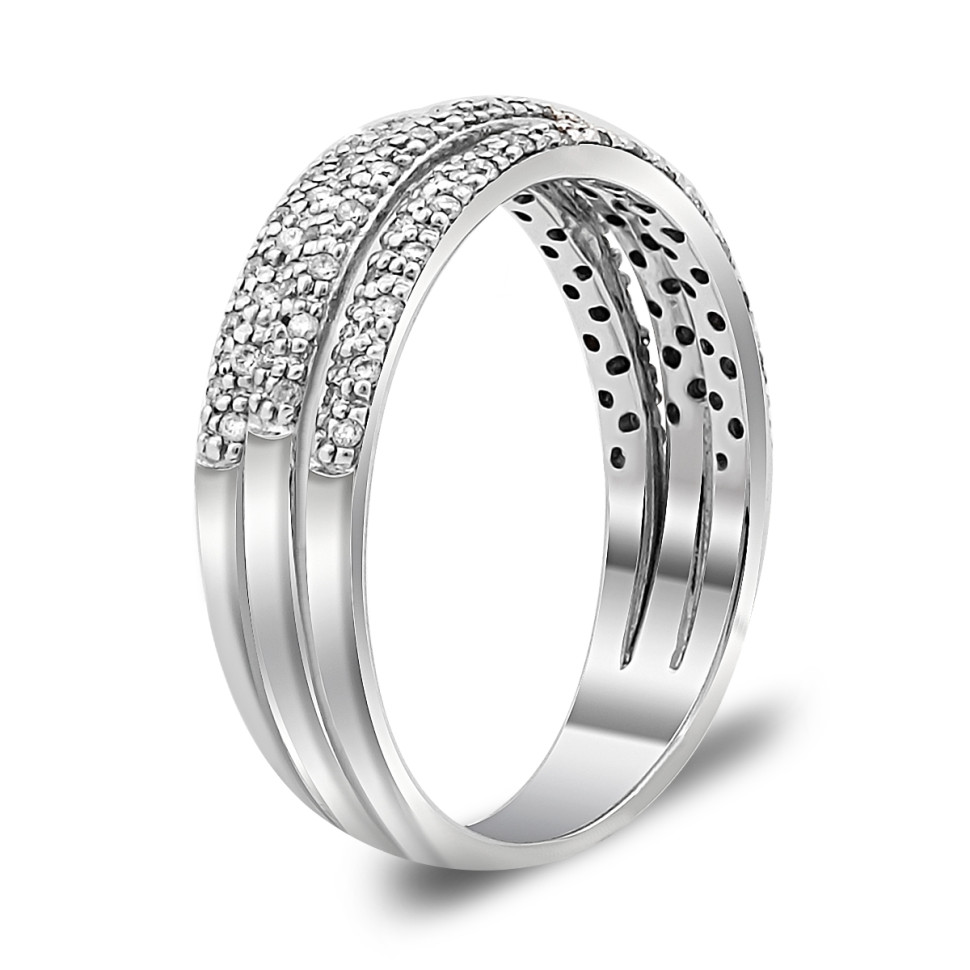 Кольцо из белого золота с бриллиантами (017605)