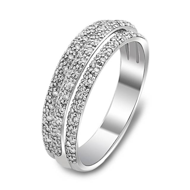 Кольцо из белого золота с бриллиантами (017605)