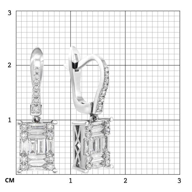 Серьги из белого золота с бриллиантами (052295)