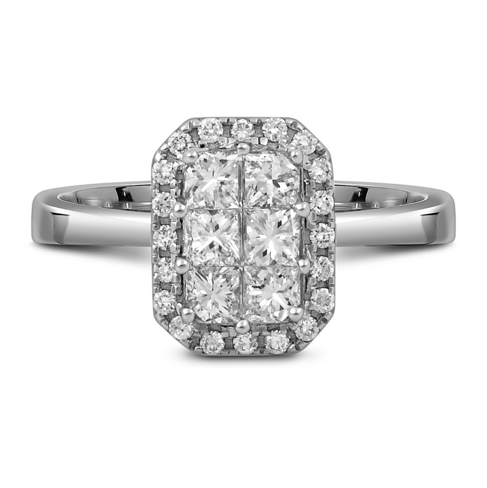 Кольцо из белого золота с бриллиантами (050461)