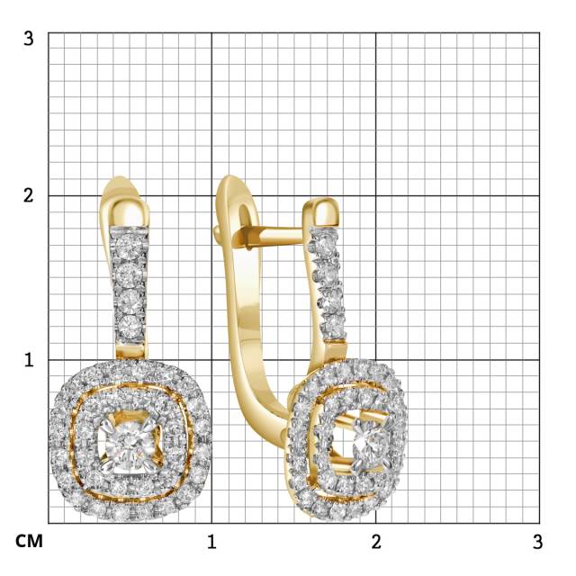 Серьги из жёлтого золота с бриллиантами (059527)