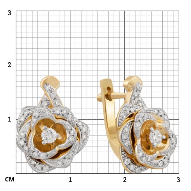 Серьги из жёлтого золота с бриллиантами (032671)