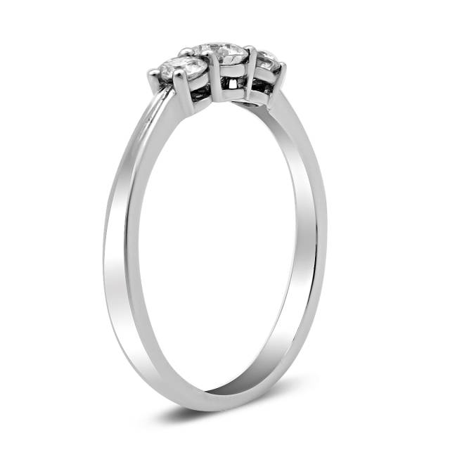 Кольцо из белого золота с бриллиантами (015449)