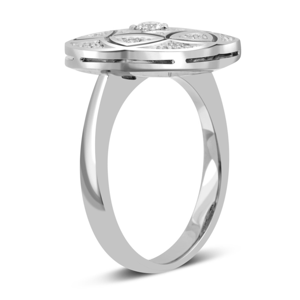 Кольцо из белого золота с бриллиантами (037404)