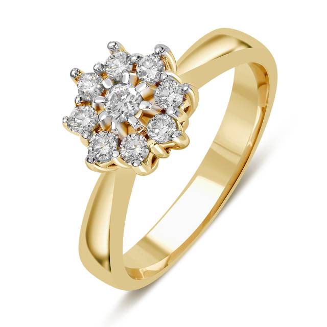 Кольцо из жёлтого золота с бриллиантами (039645)