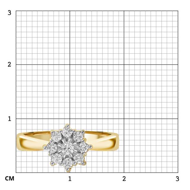 Кольцо из жёлтого золота с бриллиантами (039645)
