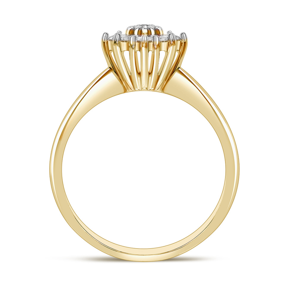 Кольцо из жёлтого золота с бриллиантами (039645)