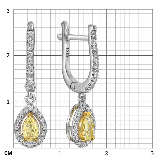 Серьги из белого золота с бриллиантами (062970)