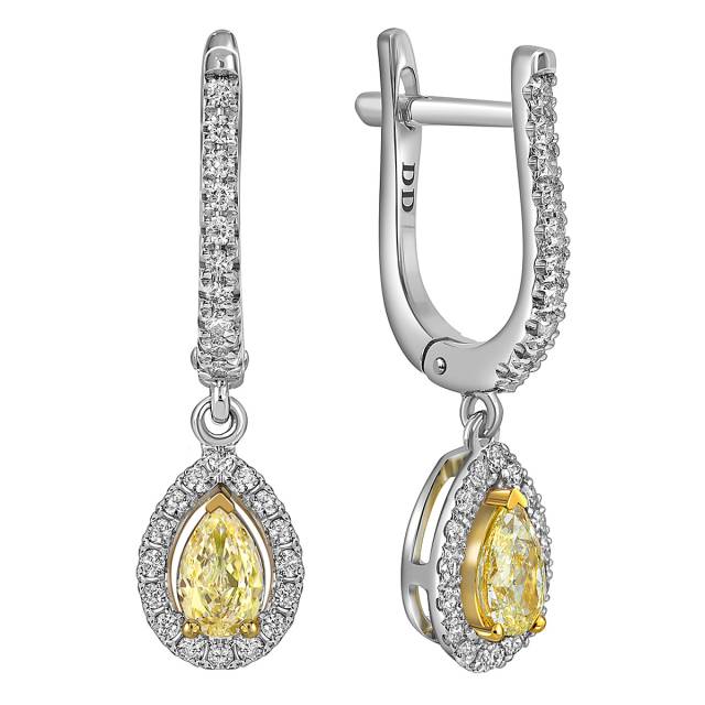 Серьги из белого золота с бриллиантами (062970)