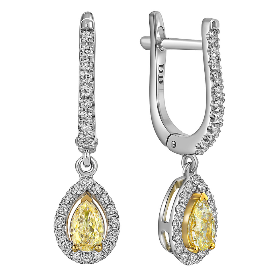 Серьги из белого золота с бриллиантами (062970)