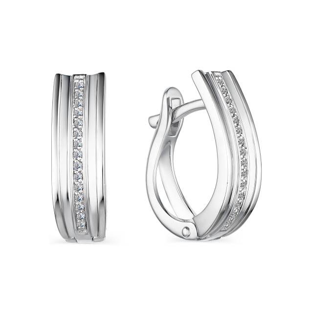 Серьги из белого золота с бриллиантами (044328)