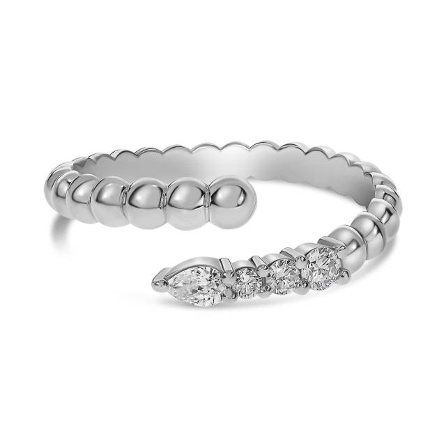 Кольцо из белого золота с бриллиантами  (058498)