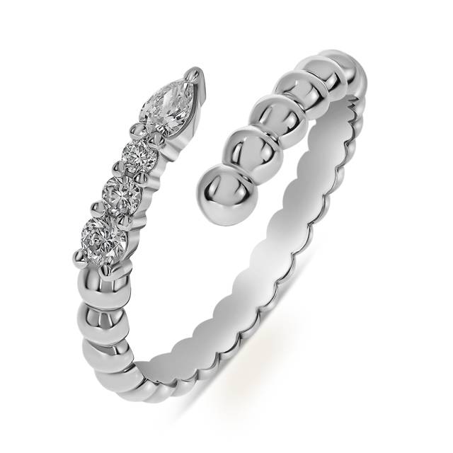 Кольцо из белого золота с бриллиантами  (058498)