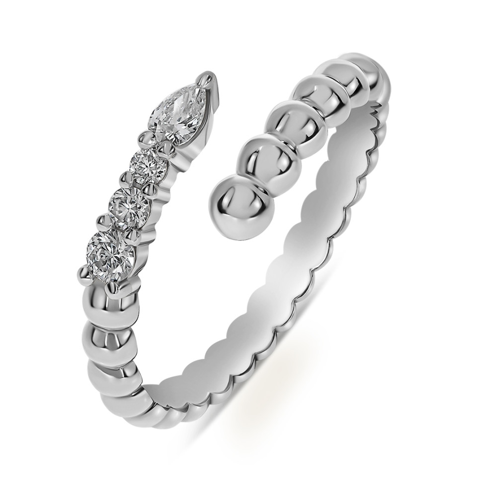 Кольцо из белого золота с бриллиантами  (058498)