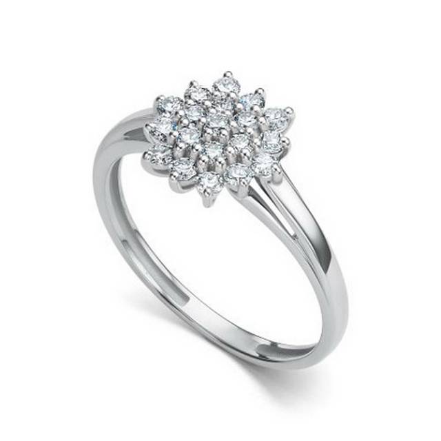 Кольцо из белого золота с бриллиантами (060425)