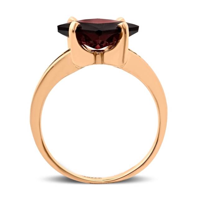 Кольцо из красного золота с гранатом (028562)