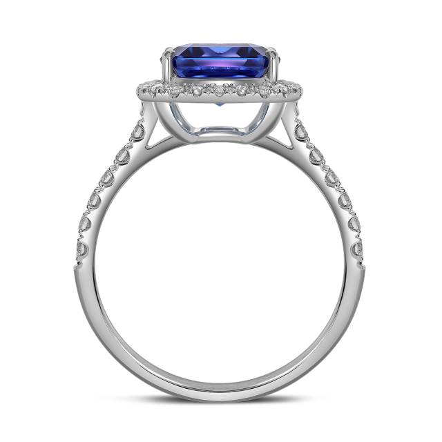 Кольцо из белого золота с бриллиантами и танзанитом (061559)