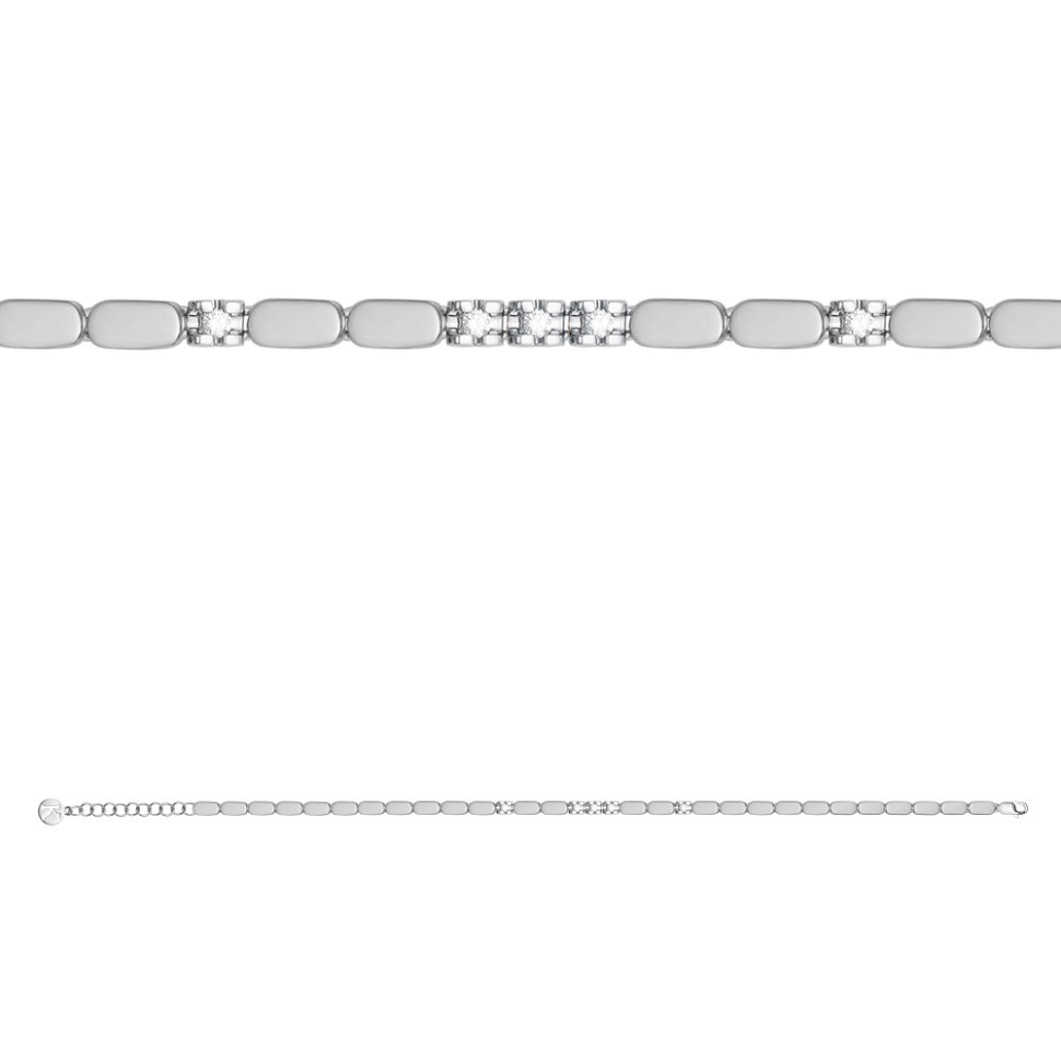 Браслет из белого золота с бриллиантами (050516)