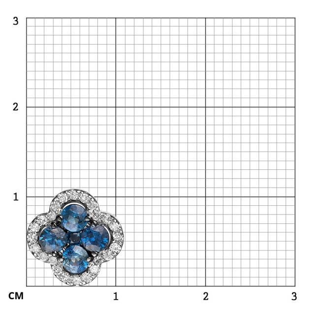 Кулон из белого золота с бриллиантами и сапфирами (055762)