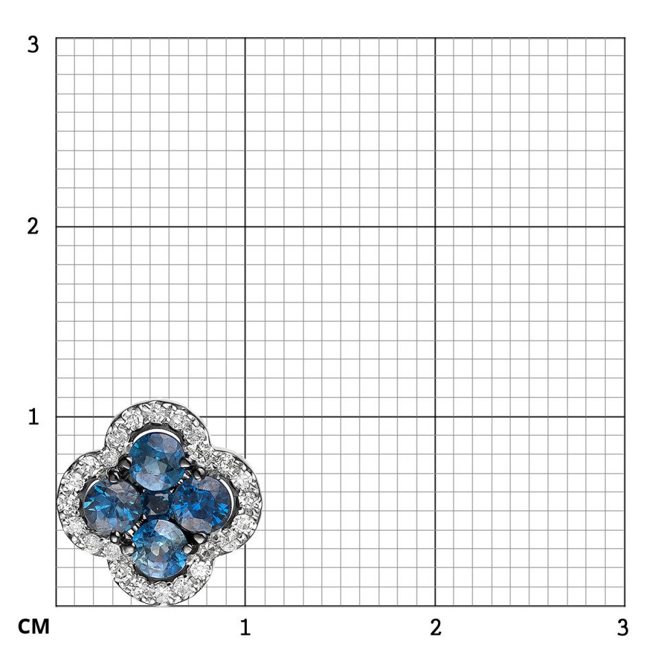 Кулон из белого золота с бриллиантами и сапфирами (055762)