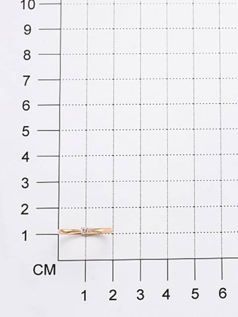 Помолвочное кольцо из красного золота с бриллиантом (031309)