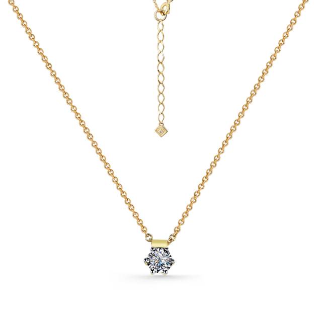 Колье из жёлтого золота с бриллиантом (062919)