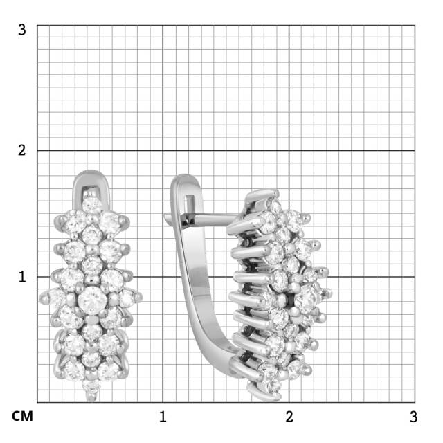 Серьги из белого золота с бриллиантами (039705)