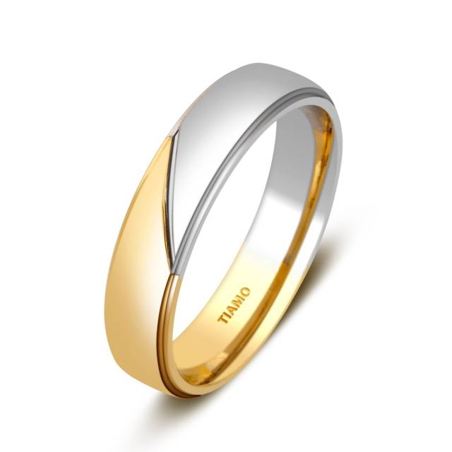 Обручальное кольцо из комбинированного золота Tiamo (002110)