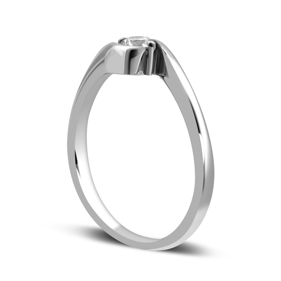 Помолвочное кольцо из белого золота с бриллиантом (018457)