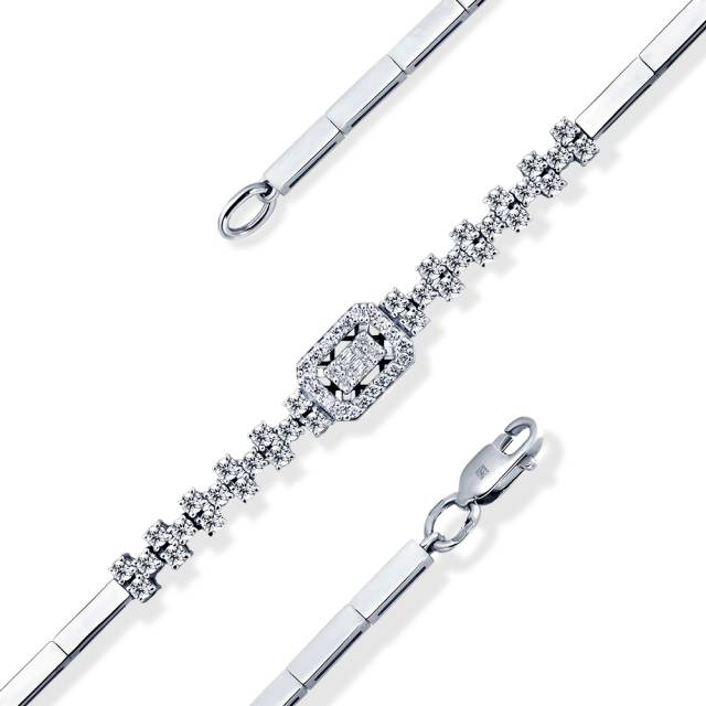 Браслет из белого золота с бриллиантами (060886)