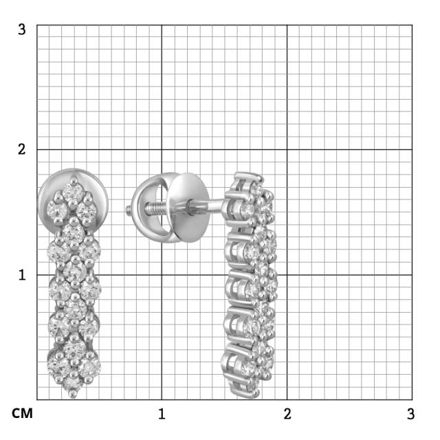 Серьги из белого золота с бриллиантами (052912)