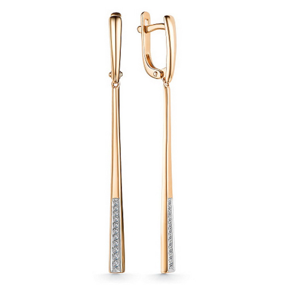 Серьги из красного золота с бриллиантами (049610)