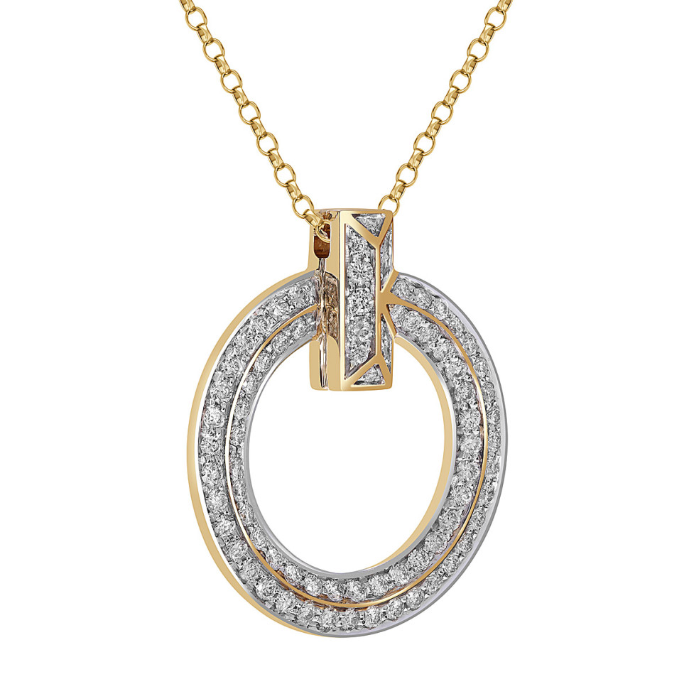 Колье из жёлтого золота с бриллиантами (053830)