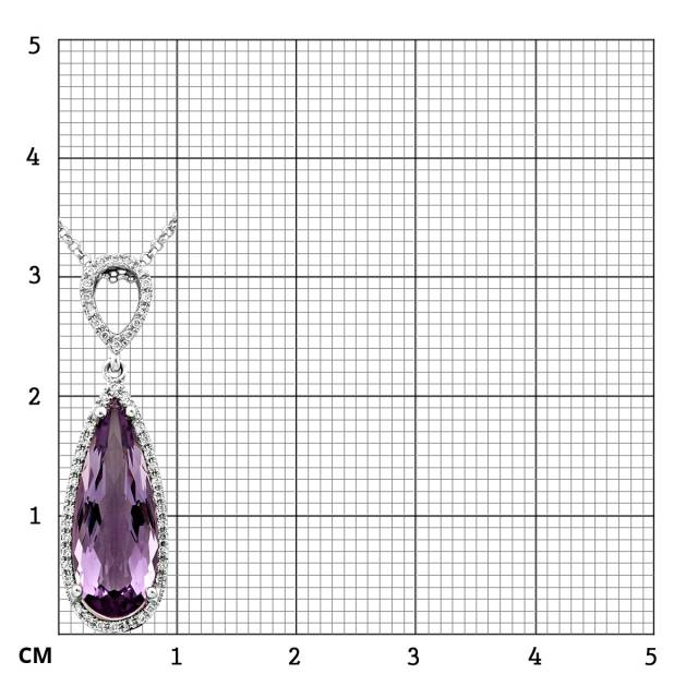 Колье из белого золота с бриллиантами и аметистом (025313)