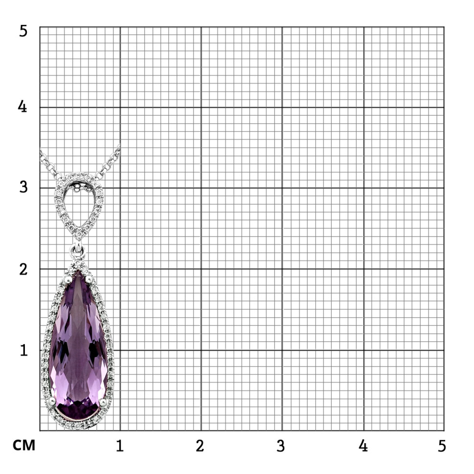 Колье из белого золота с бриллиантами и аметистом (025313)