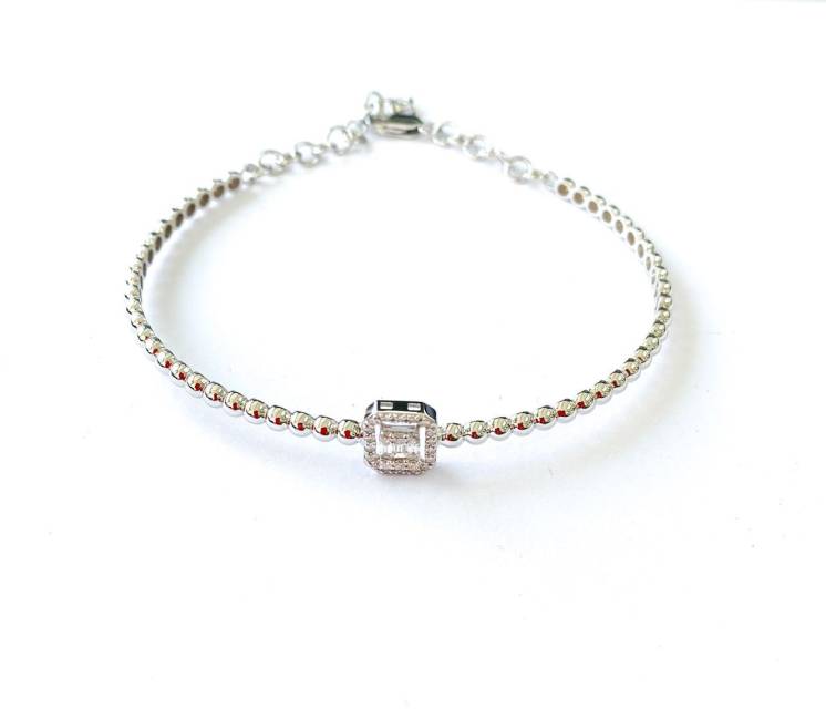 Браслет из белого золота с бриллиантами (051567)