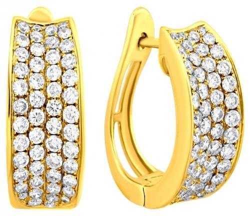 Серьги из жёлтого золота с бриллиантами