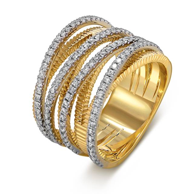 Кольцо из жёлтого золота с бриллиантами (059970)