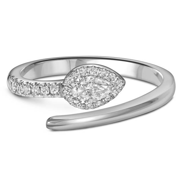 Кольцо из белого золота с бриллиантами (060542)