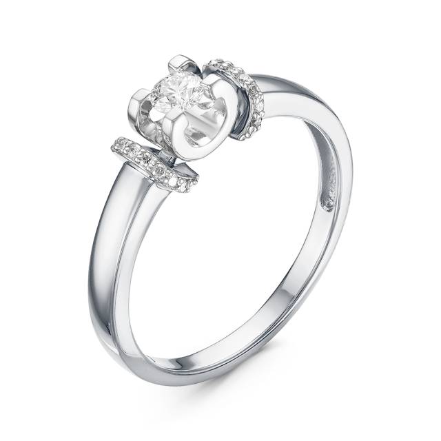 Помолвочное кольцо из белого золота с бриллиантами (060472)