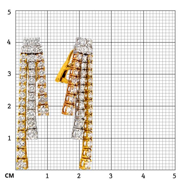 Серьги с бриллиантами из комбинированного золота (005290)