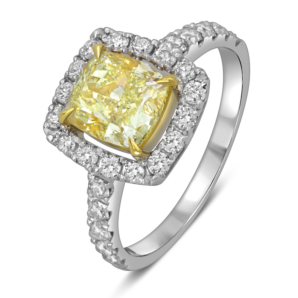 Помолвочное кольцо из белого золота с бриллиантами (055538)