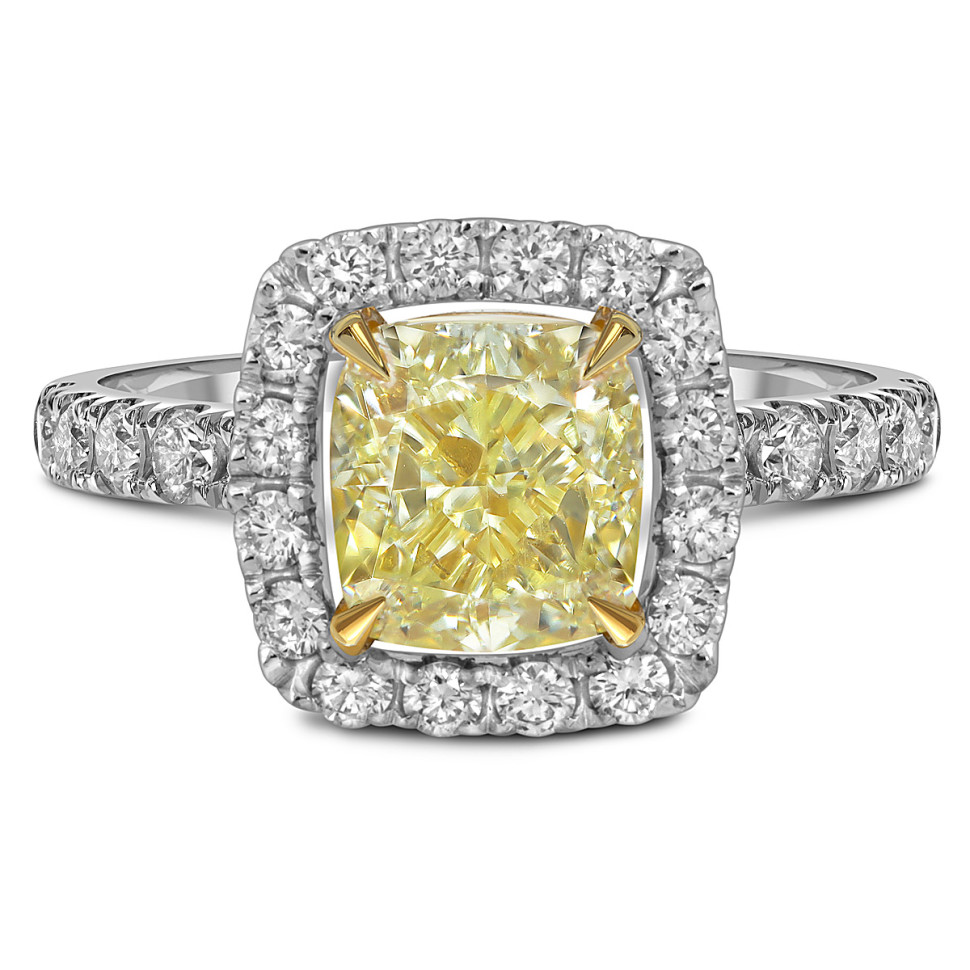 Помолвочное кольцо из белого золота с бриллиантами (055538)