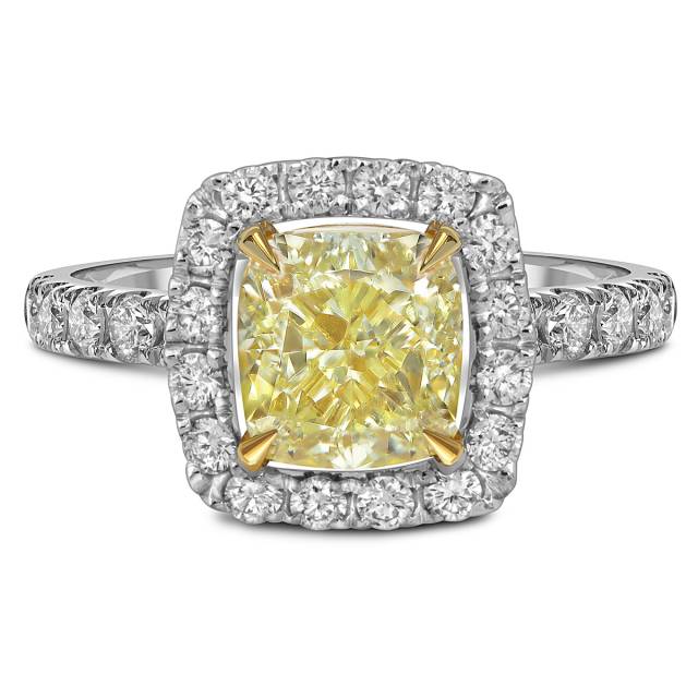 Помолвочное кольцо из белого золота с бриллиантами (055538)